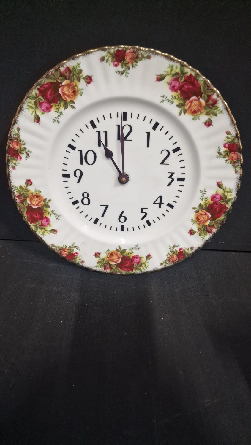 Lot 104: Royal Albert Old Country Rose Wall Clock.