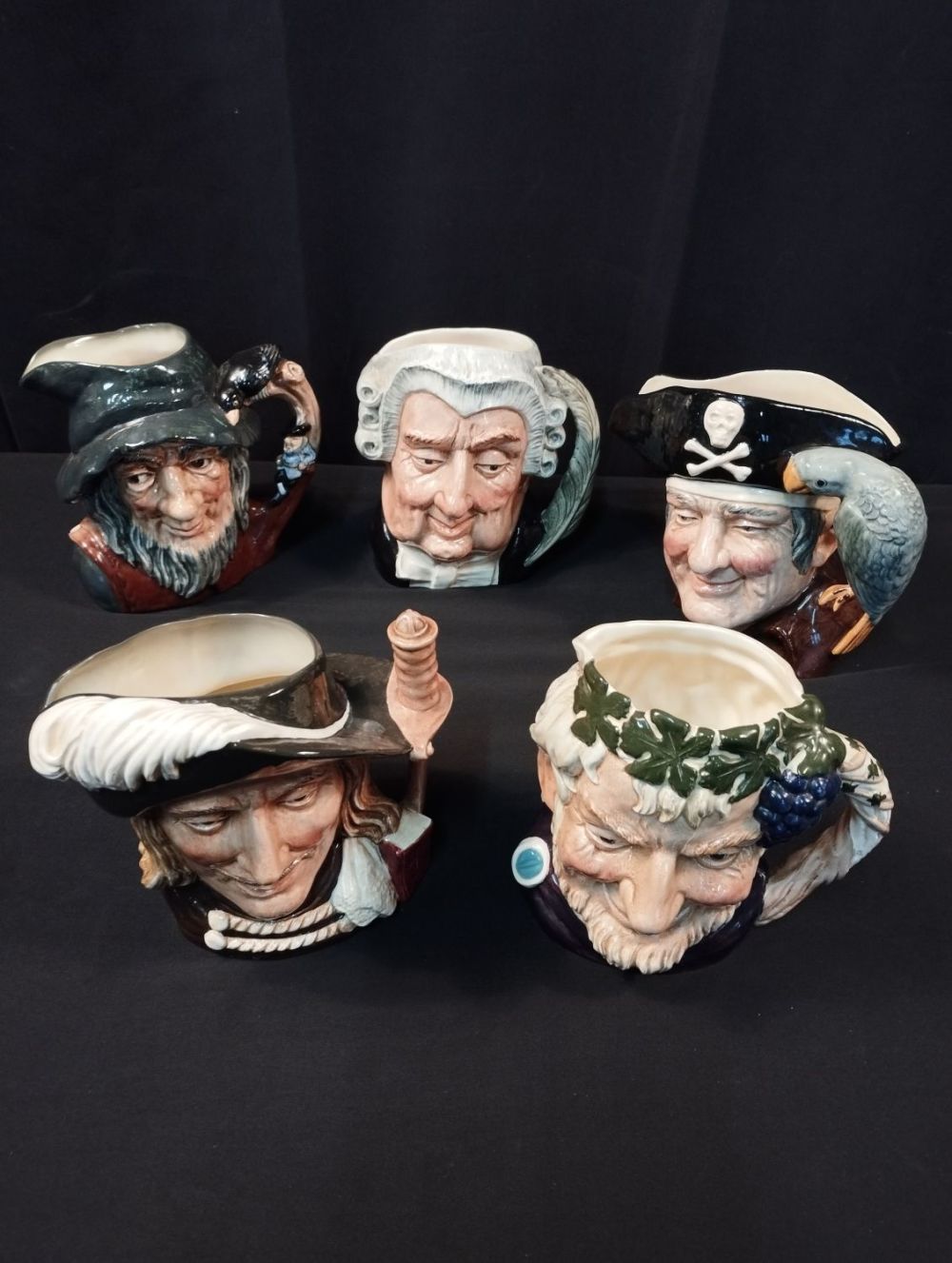 Lot 180: Five Vintage Royal Doulton Character Jugs