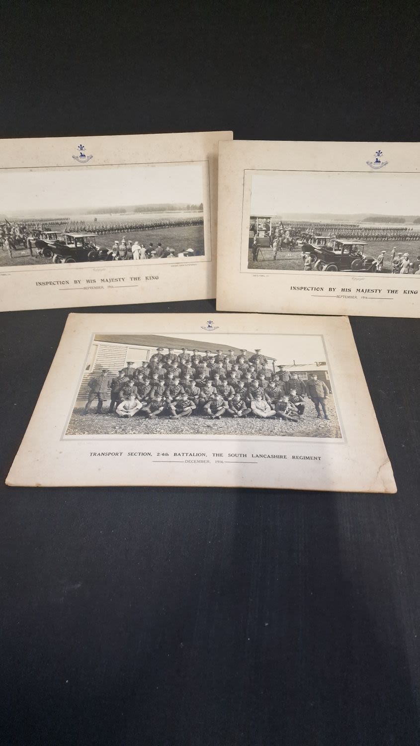 Lot 197: Three military pictures. Inspection by His Majesty the...