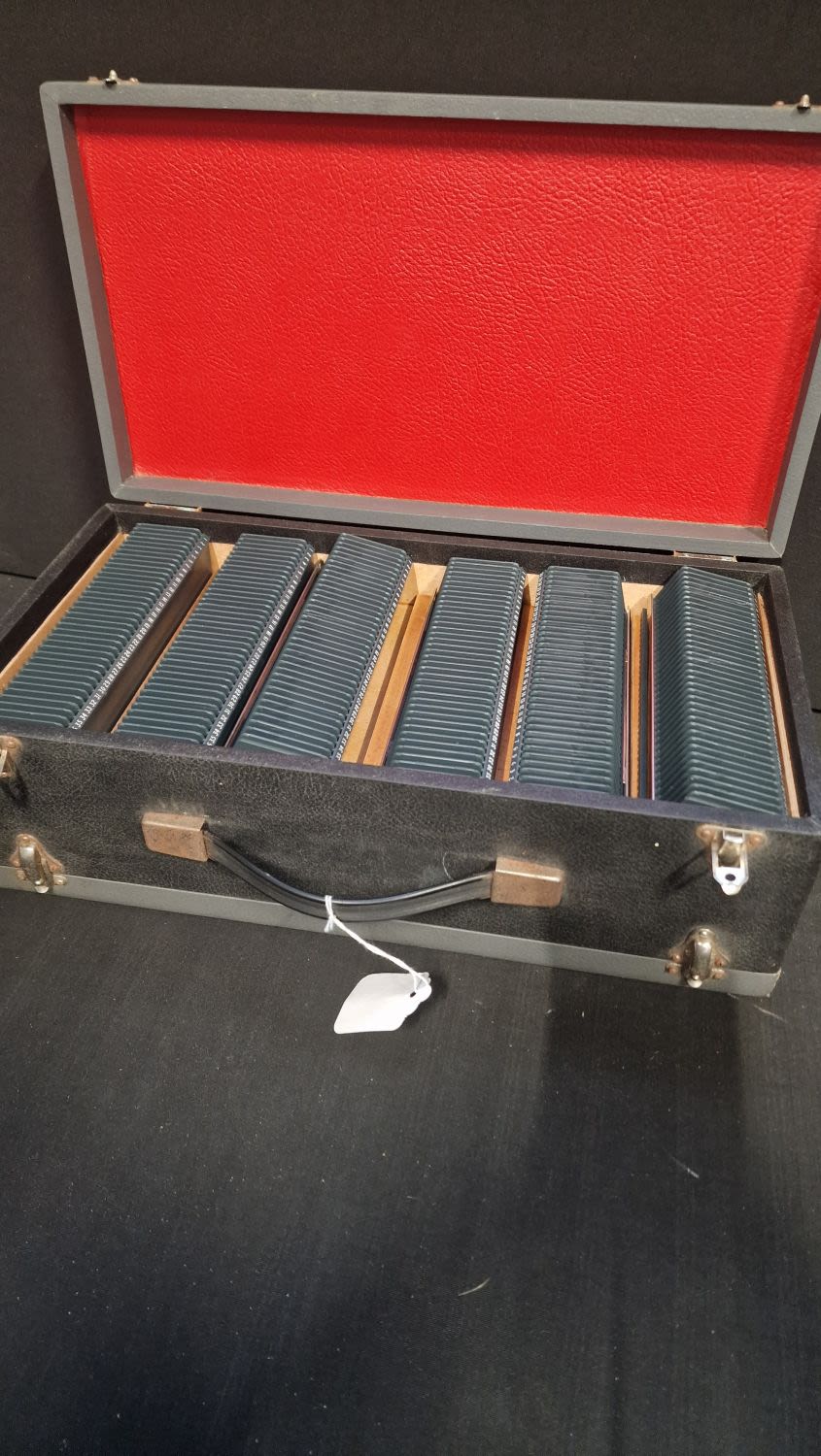 Lot 202: A vintage double slide holder case