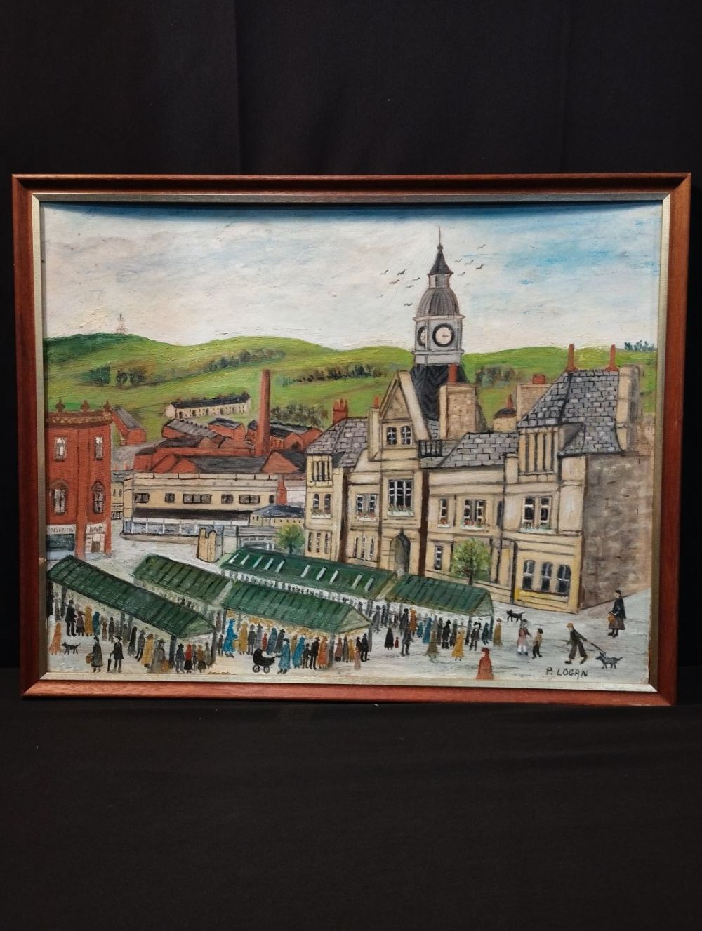 Lot 203: Original Framed Oil Painting of Darwen Town Centre...