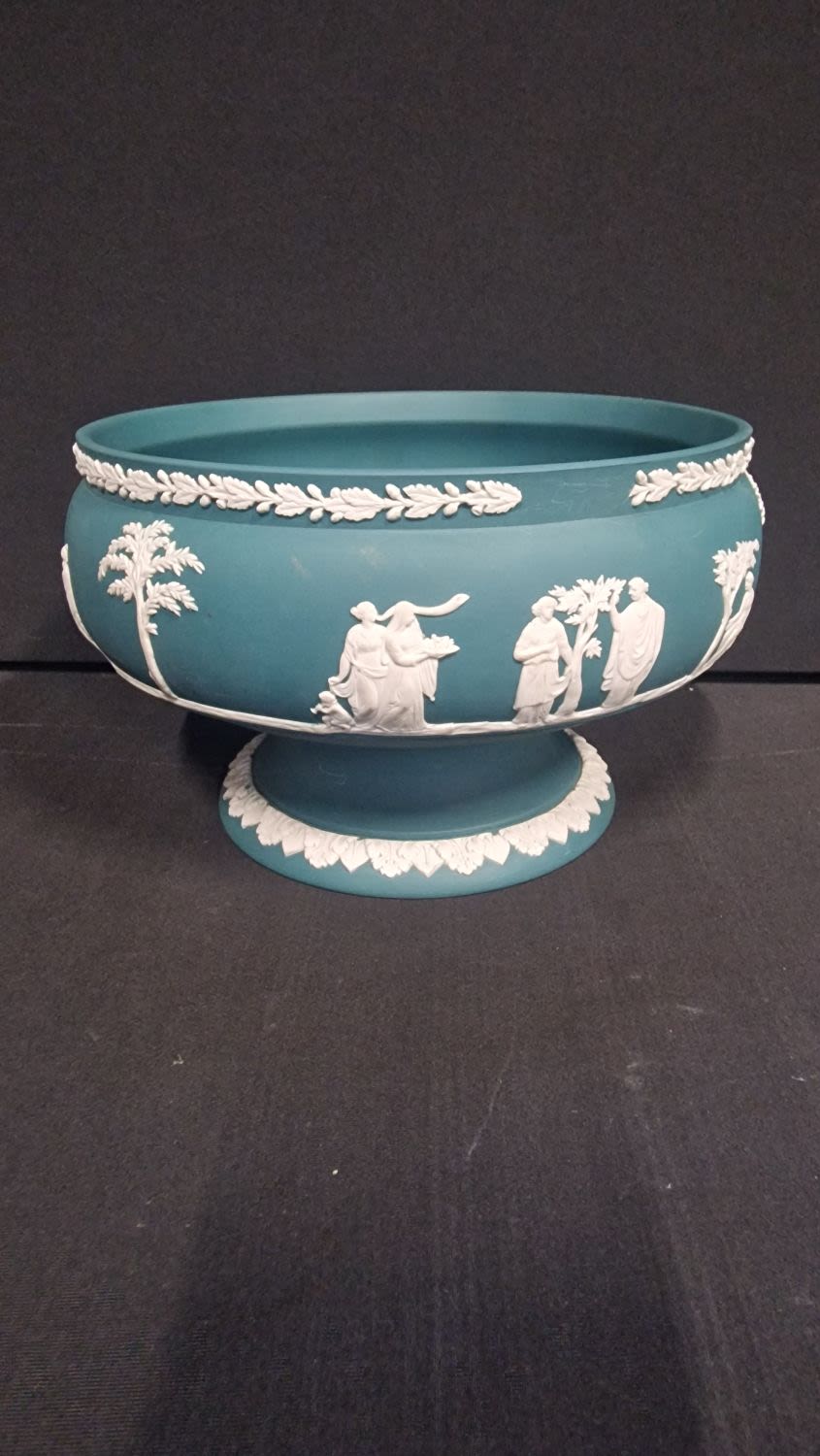 Lot 218: RARE! Teal Basalt Wedgwood Jasper ware Urn or...