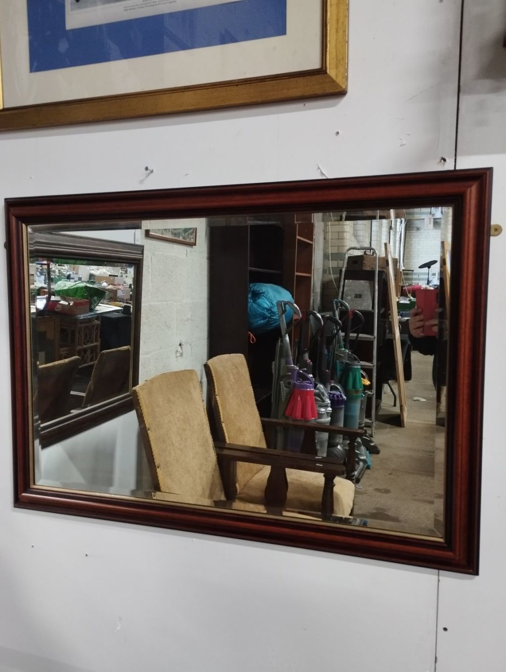 Lot 233: Large Wall Mounted Mirror. 103 x 73cm