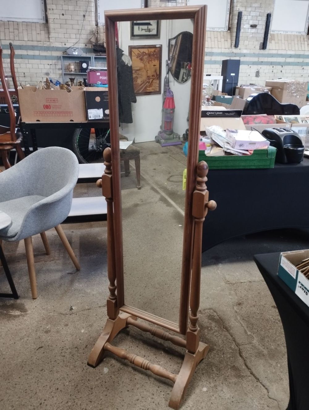 Lot 241: Freestanding cheval Mirror. Approx. 150cm Tall.