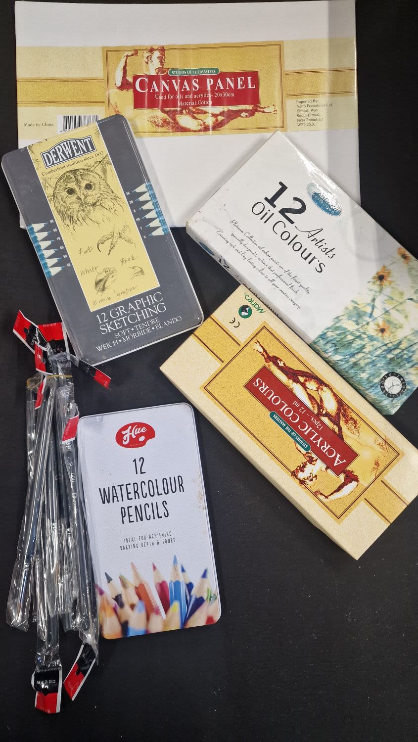 Lot 284: A selection of water colour paints, paint brushes...