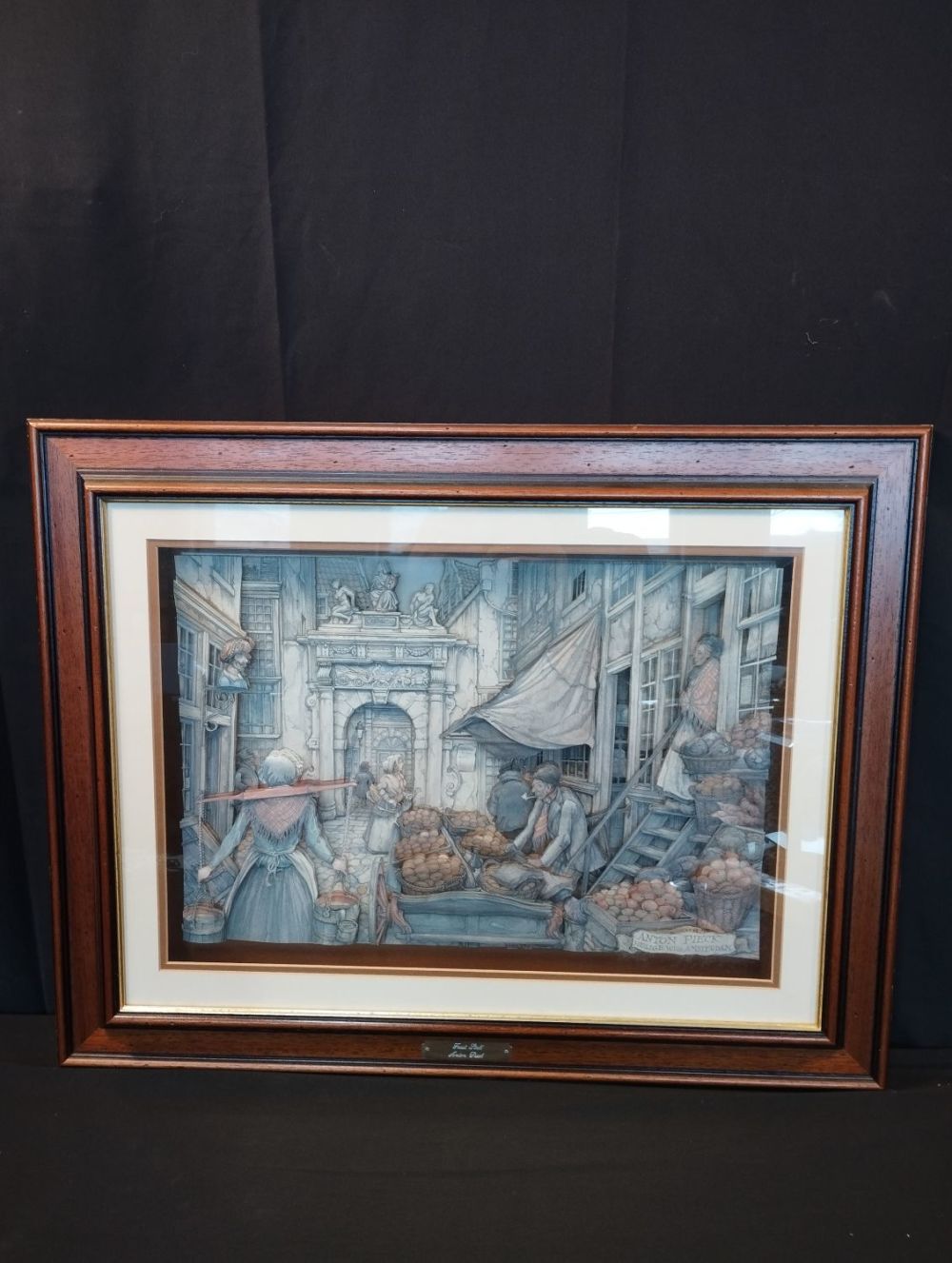 Lot 289: Vintage 1960s 3d Art Picture Print "Fruit Stall"...