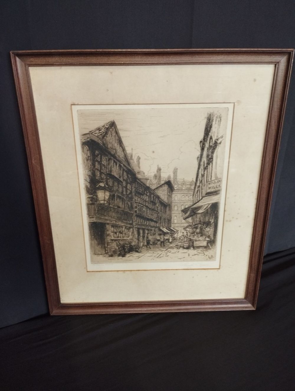 Lot 294: Antique Framed Artist Signed and Titled Etching by...