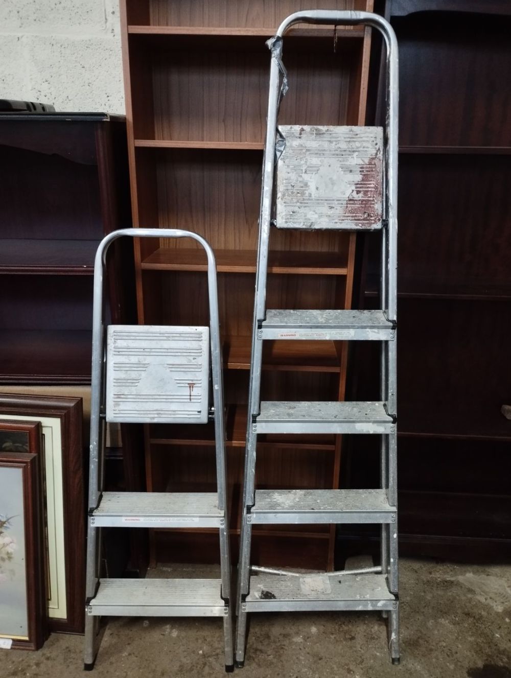 Lot 319: Pair of Aluminium Stepladders. 3 Tread and 5...