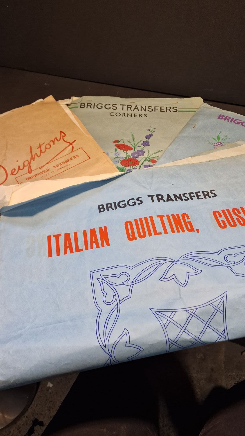 Lot 97: Four vintage embroidery transfer books. BRIGGS Transfers and...