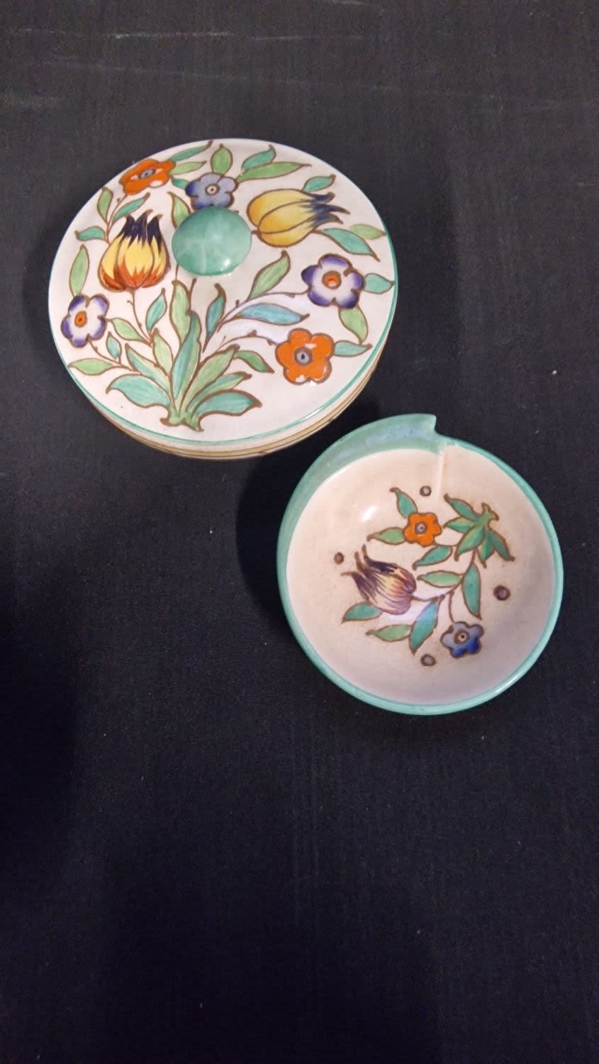 Lot 110: A Mid Century Charlotte Rhead Bursley Ware trinket...