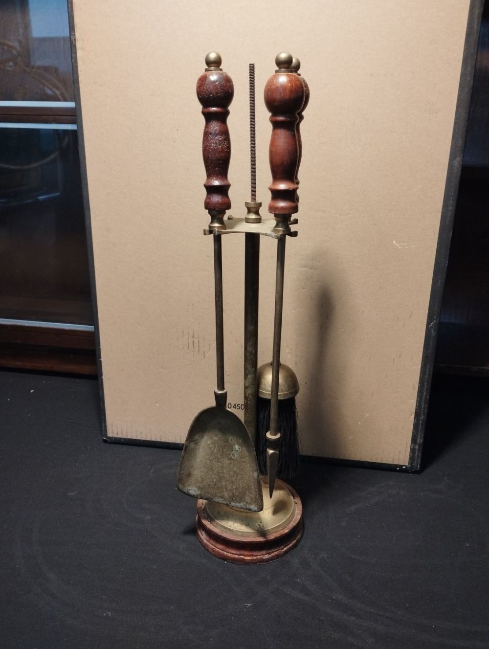 Lot 248: Vintage Brass Fireside Companion Set