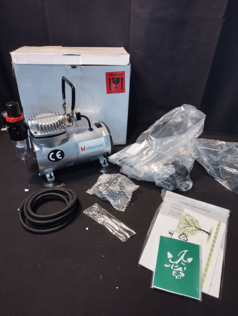 Lot 293: Voilamart Airbrush Compressor. New in Box