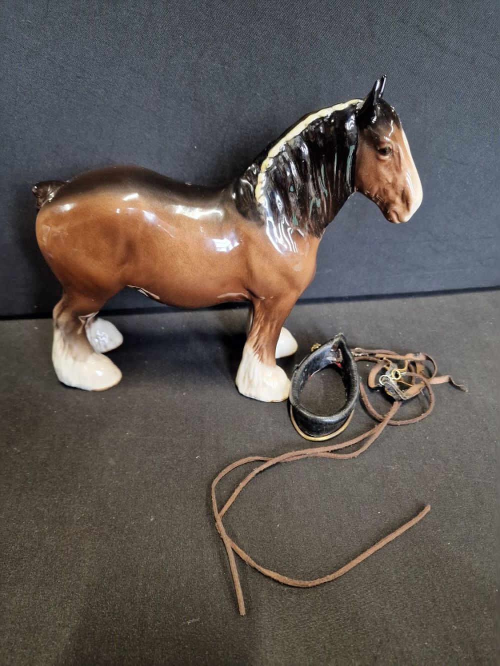 Lot 296: Beswick shire horse. With accessories