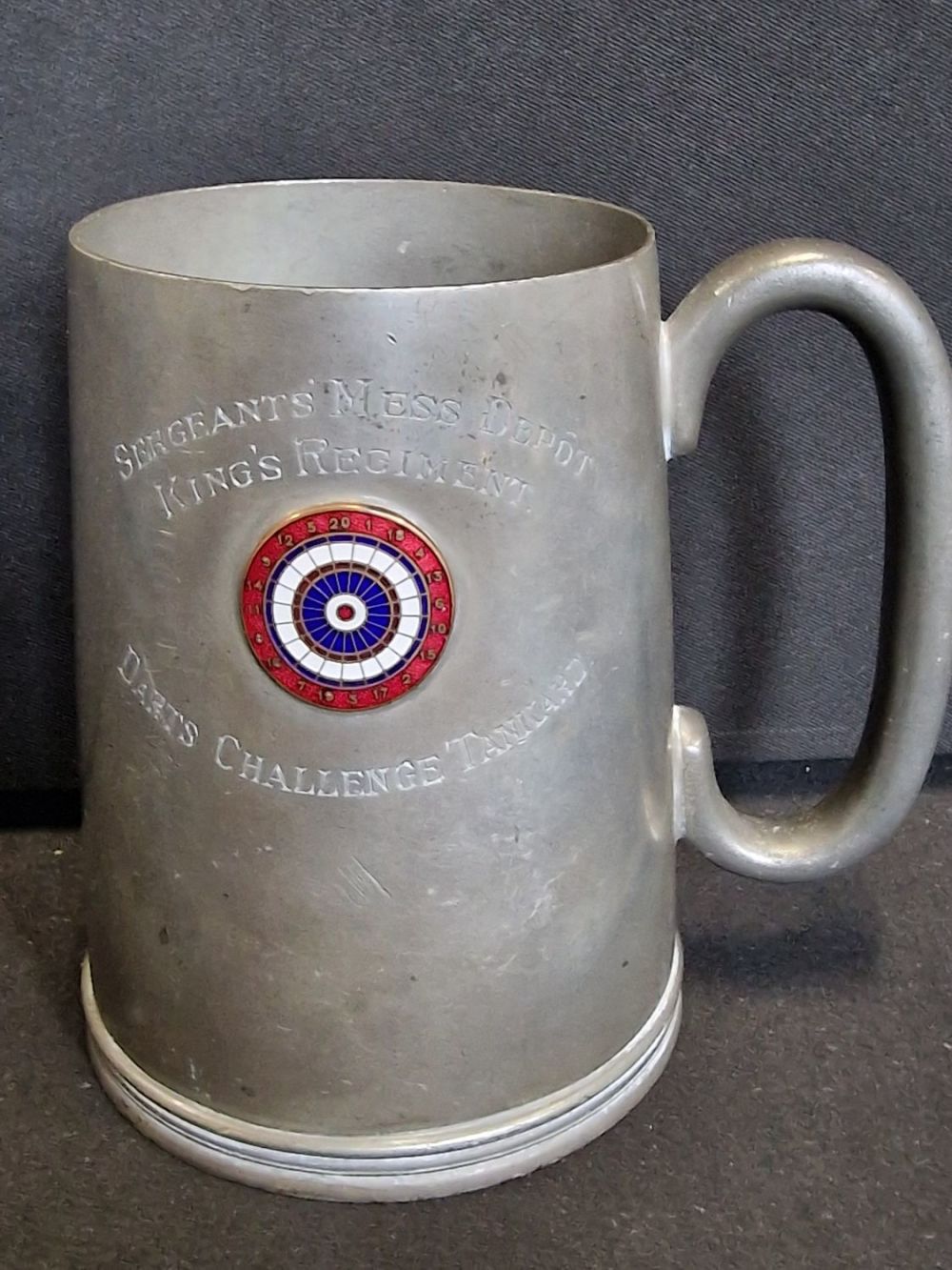 Lot 318: One pint Harvard Petwer tankard. SERGEANTS MESS DEPOT...