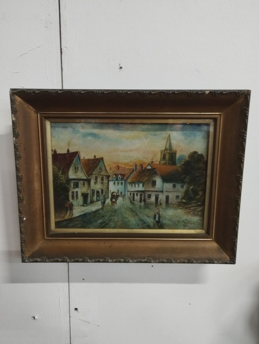 Lot 338: Antique Original Framed Oil Painting Signed by Artist...