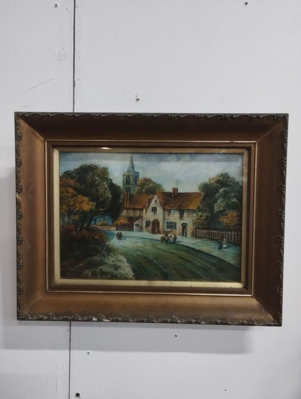 Lot 340: Antique Original Framed Oil Painting Signed by Artist...