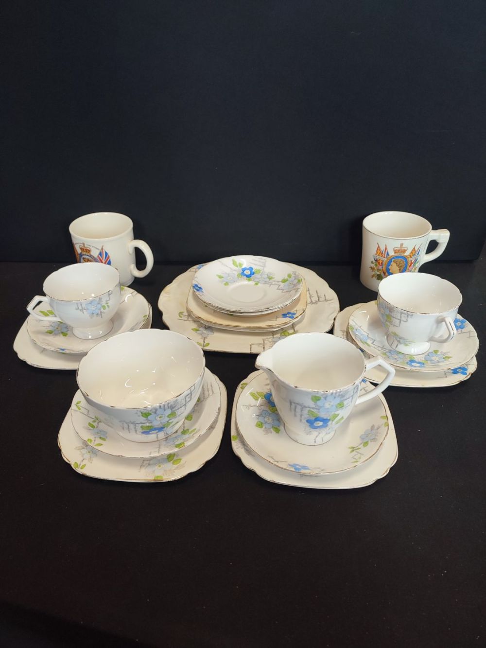 Lot 349: Wellington China Tea Service set and 2 royal...