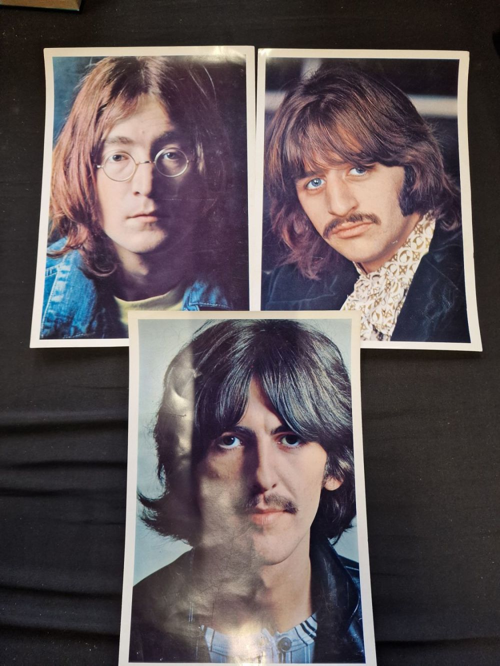 Lot 362: Three posters Ringo Starr, John Lennon and George...