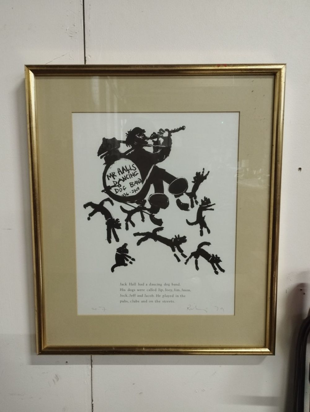 Lot 367: Vintage Framed Harold Riley's Mr Halls Dancing Dog...