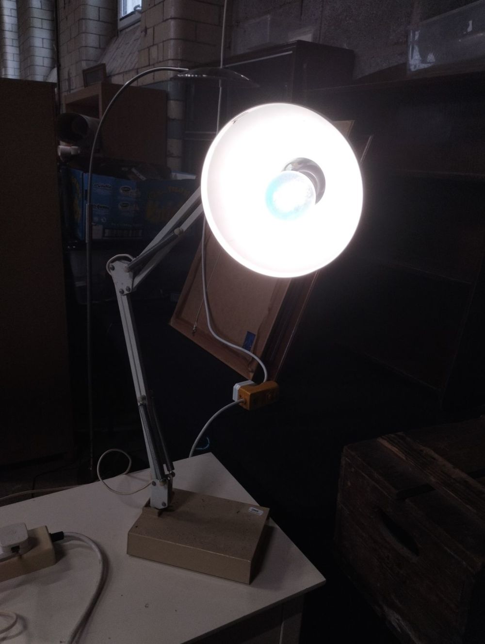 Lot 396: Vintage Angle Poise Lamp. Tested for Power.