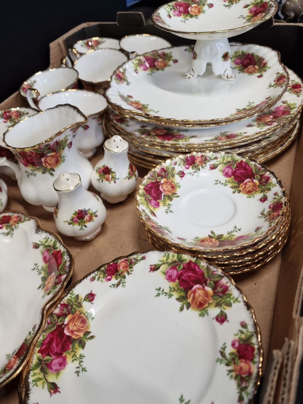 Lot 402: Large collection of Old Country Rose by Royal...