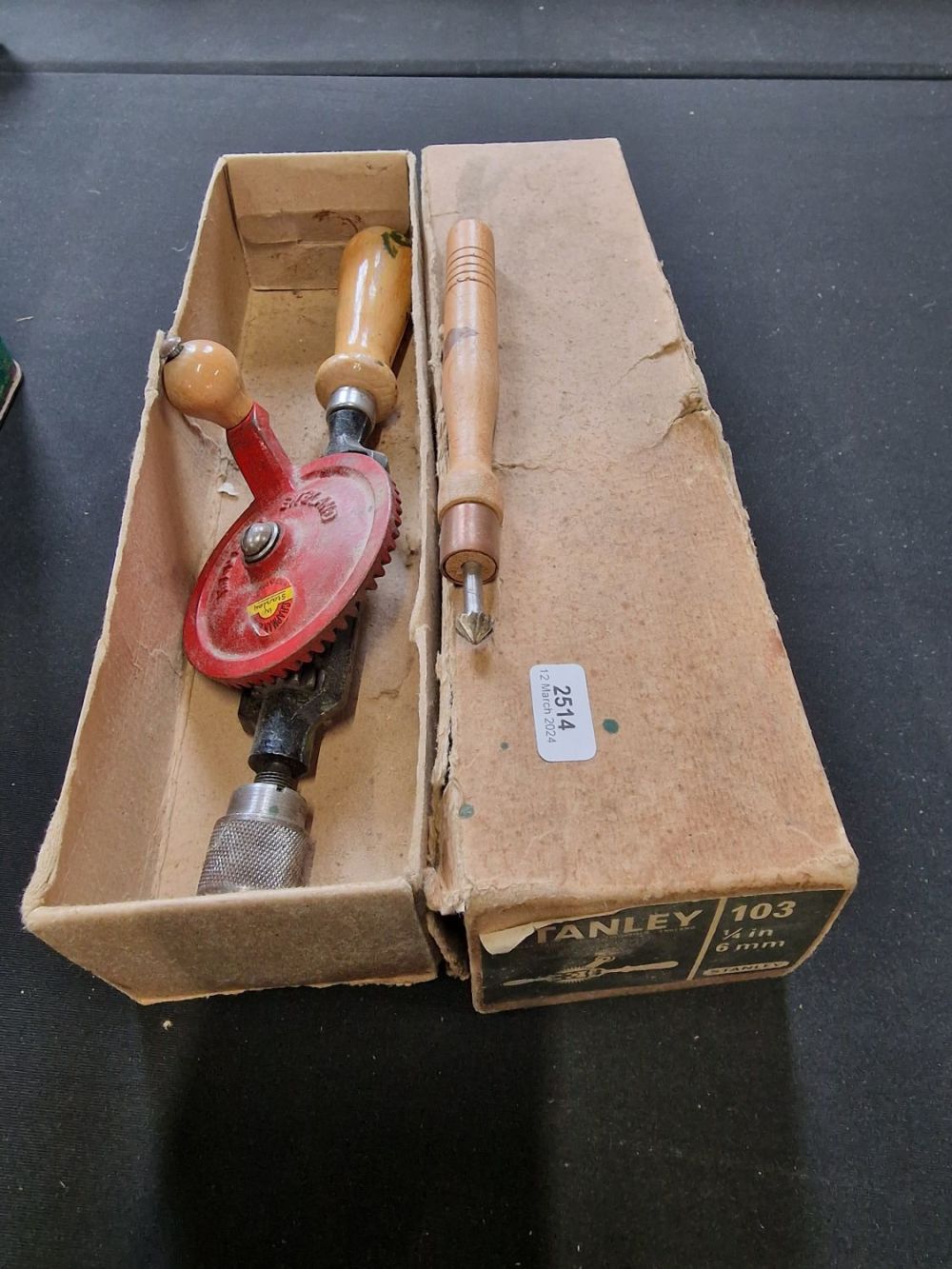 Lot 405: A vinatge STANLEY 103 q/4" 6mm hand drill