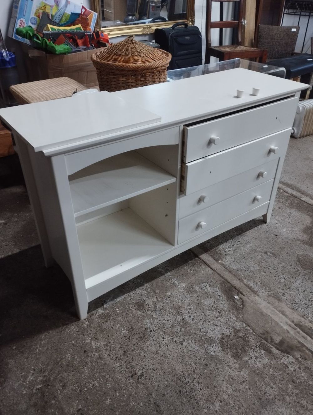 Lot 418: White Drawer Set. Approx. 116w x 40d x...