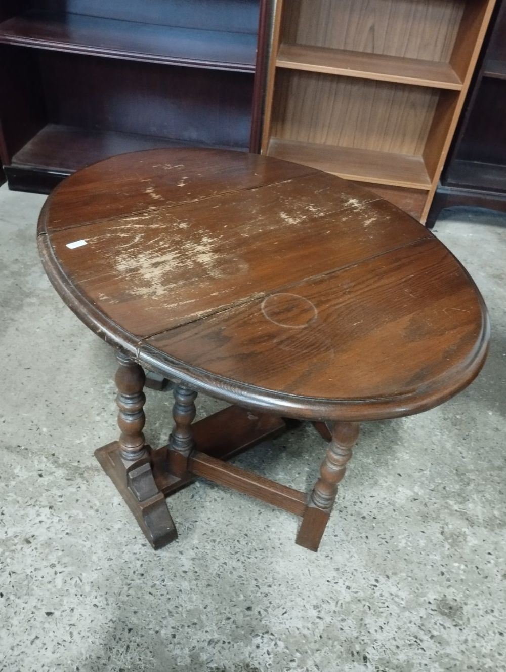 Lot 427: Small Vintage Folding Leaf Table. Approx. 52 High...
