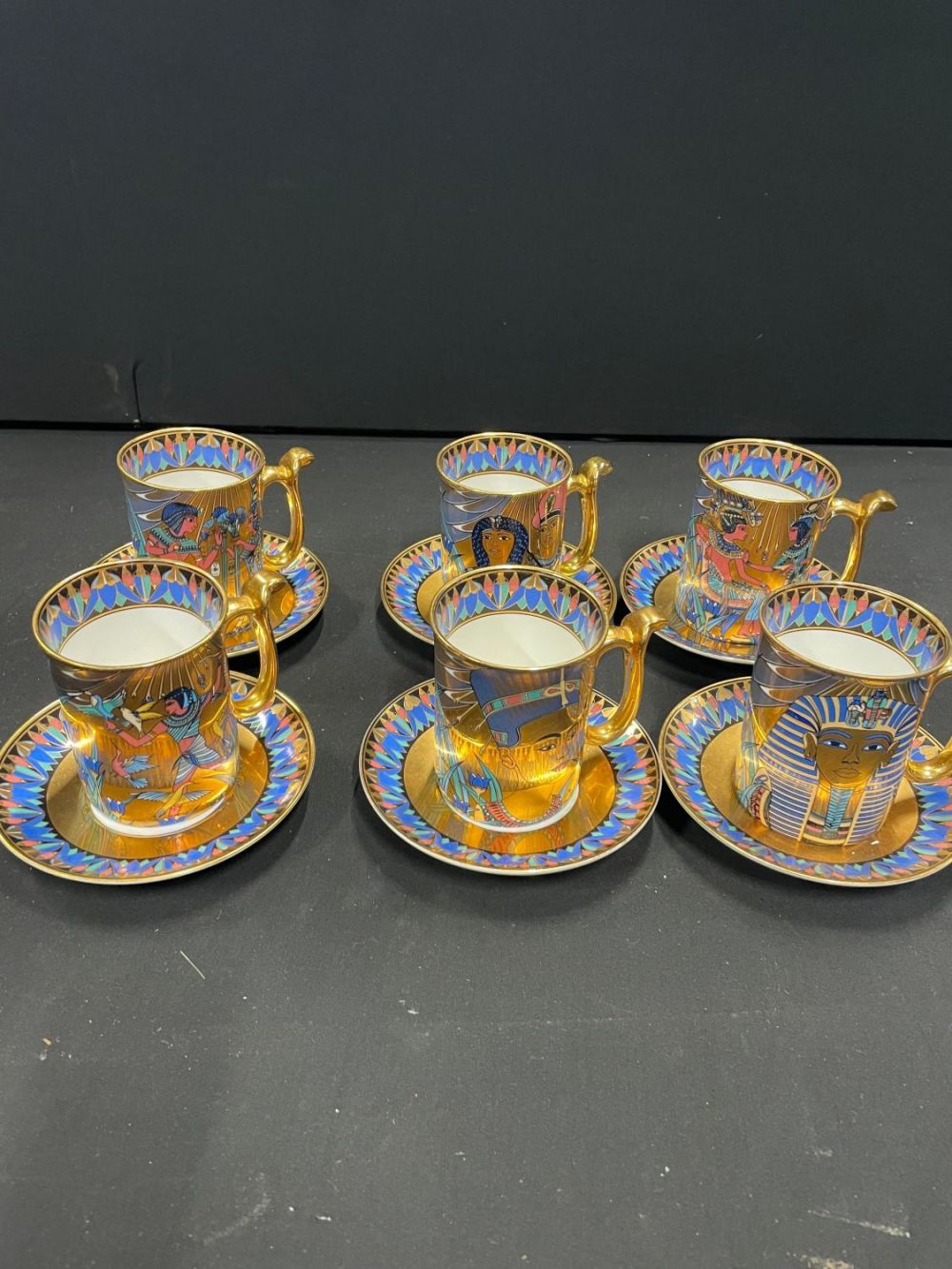 Lot 195: Set Of 6 Egyptian Cups & Saucers