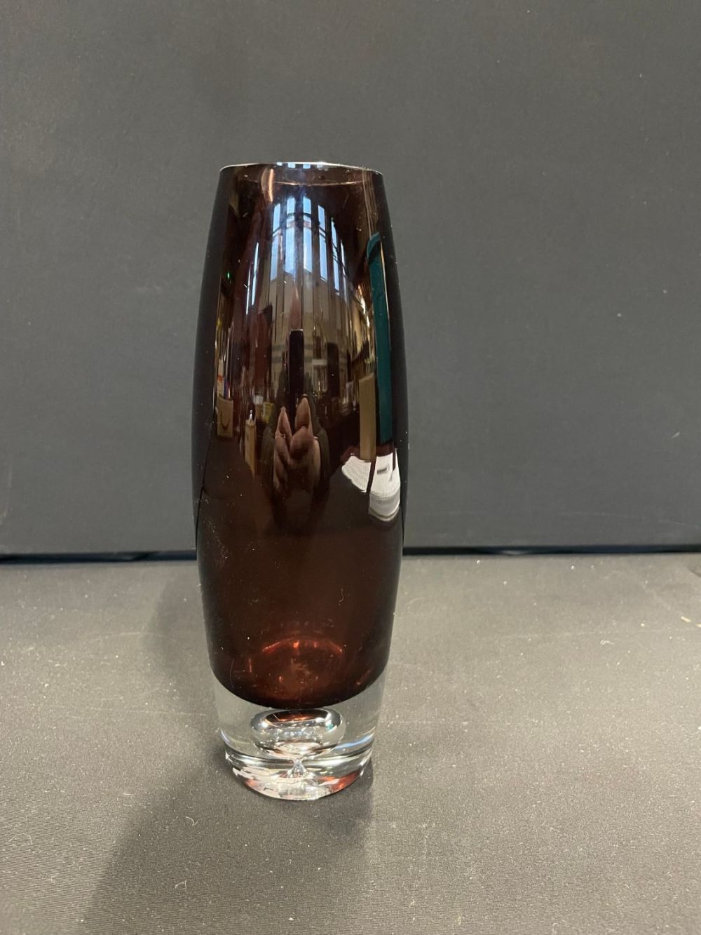 Lot 196: Brown Glass Swedish Vase Poss Gastbrook