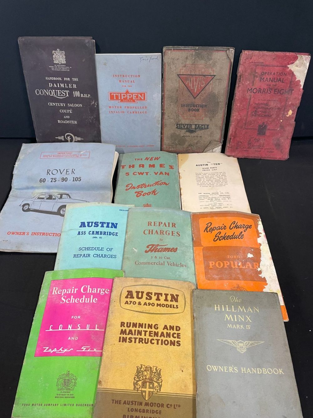 Lot 213: Large Selection Of Vintage Vehicle Manuals Inc Austin...