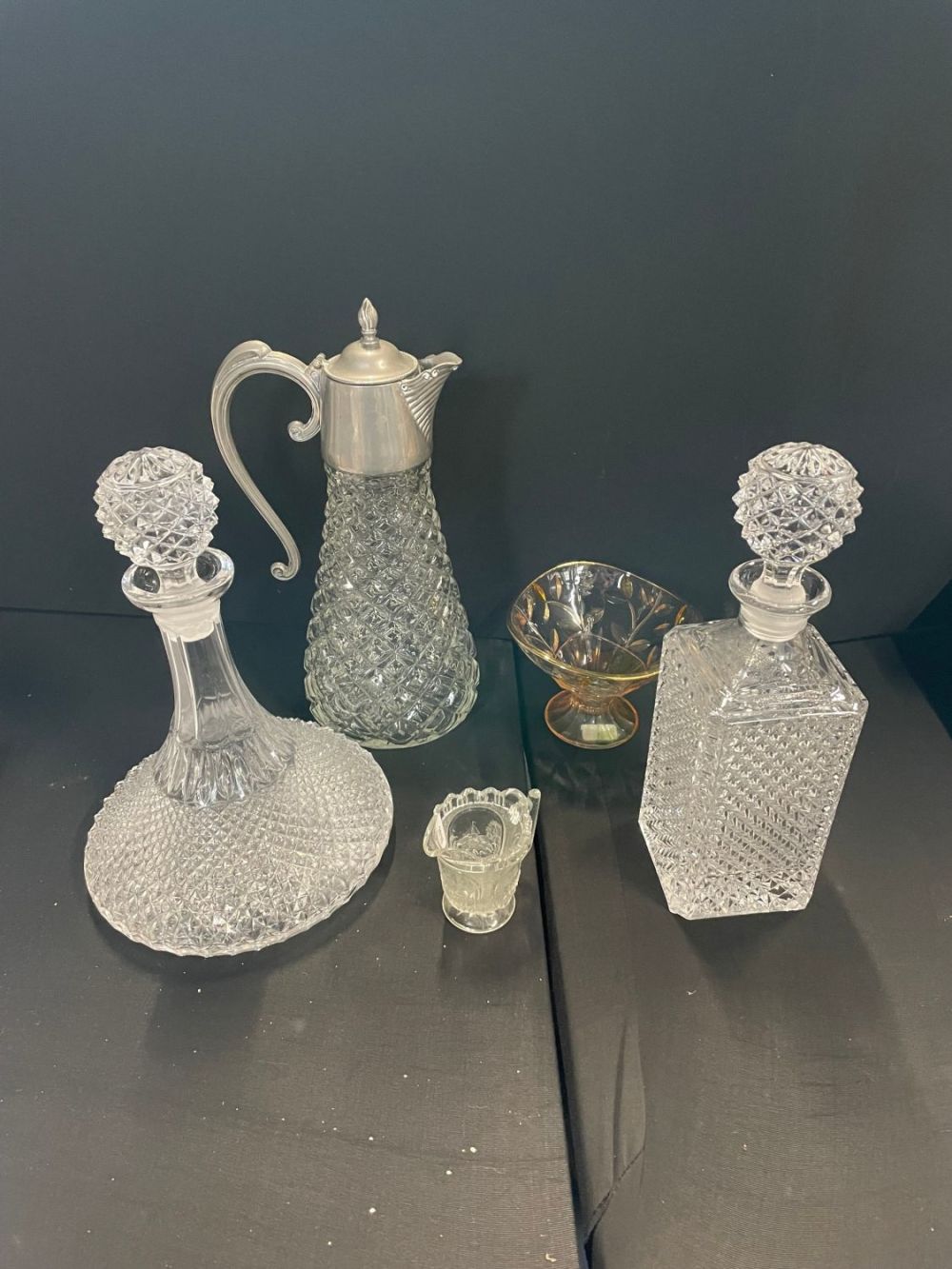 Lot 245: Selection Of Mixed Cut Glass Inc Decanters