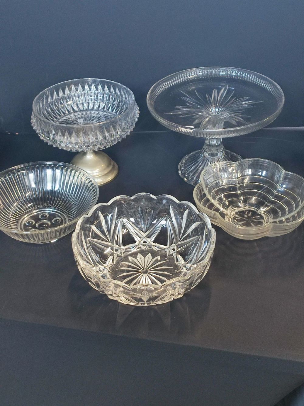 Lot 250: Collection of pressed and cut glass bowls and...