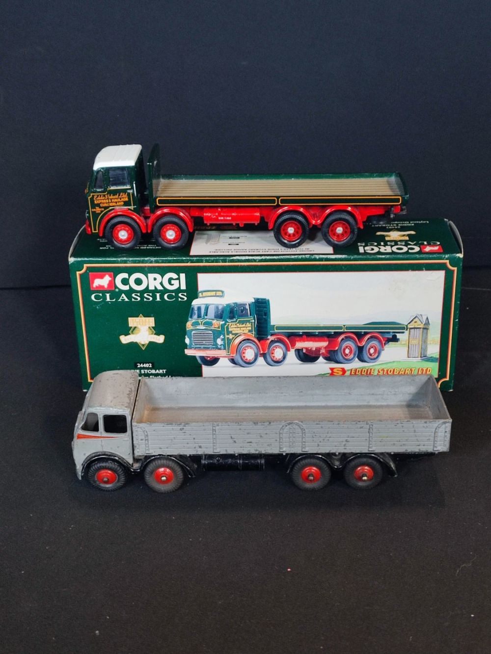 Lot 261: Corgi Eddie Stobart flatbed and a Dinky Supertoys...
