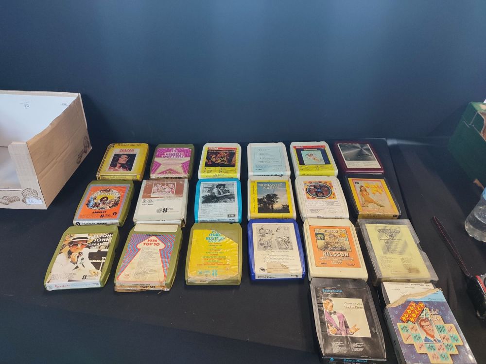 Lot 263: Collection of 20 8 track tapes including Elton...