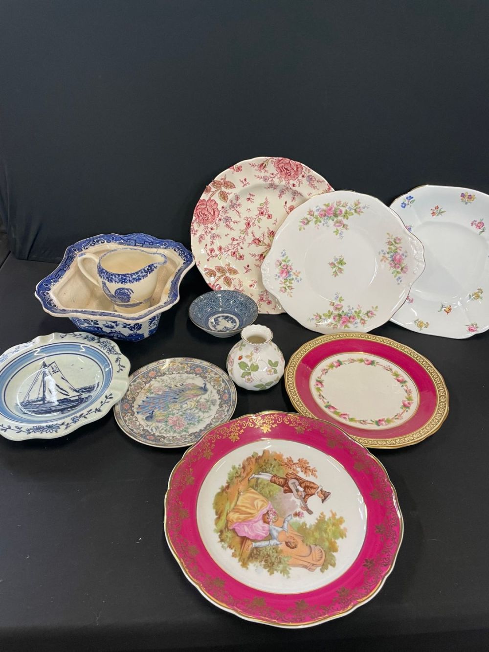 Lot 282: Selection Of Vintage Tableware Inc Delft Bleu, Wedgwood&...