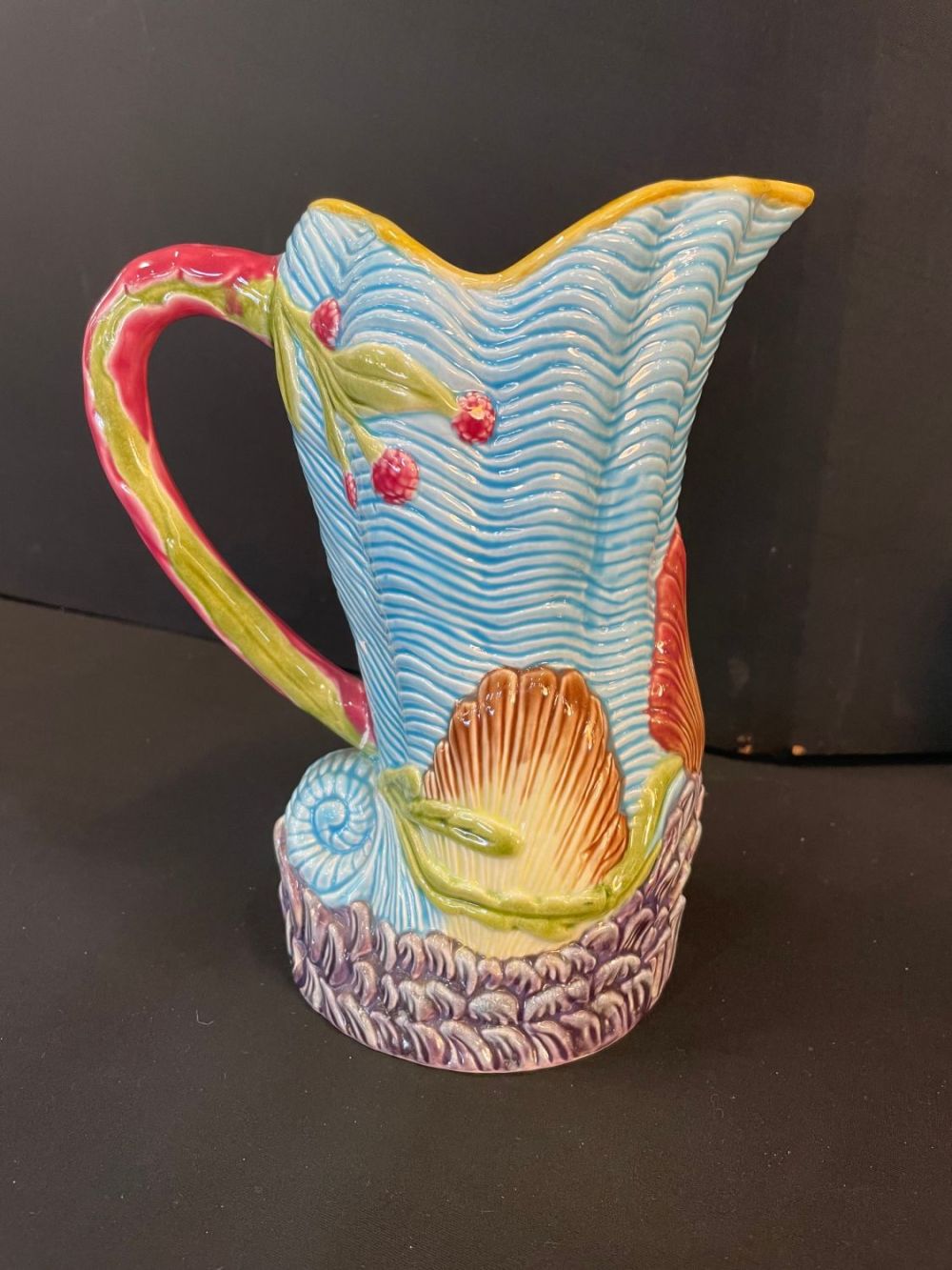 Lot 338: Vintage Simon Fielding Majolica Jug A/F