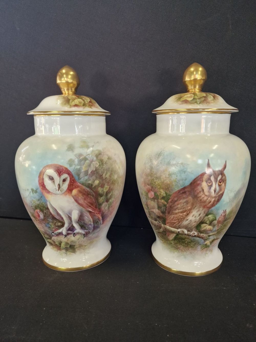 Lot 346: A pair of Coalport hand painted Richard Budd...