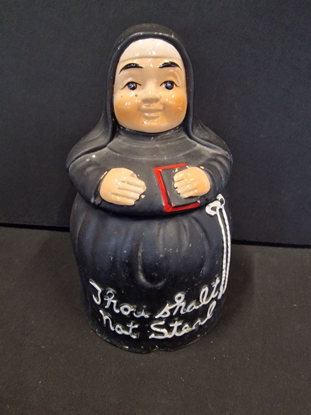 Lot 371: A vintage Nun cookie Jar 'Thou Shalt not...
