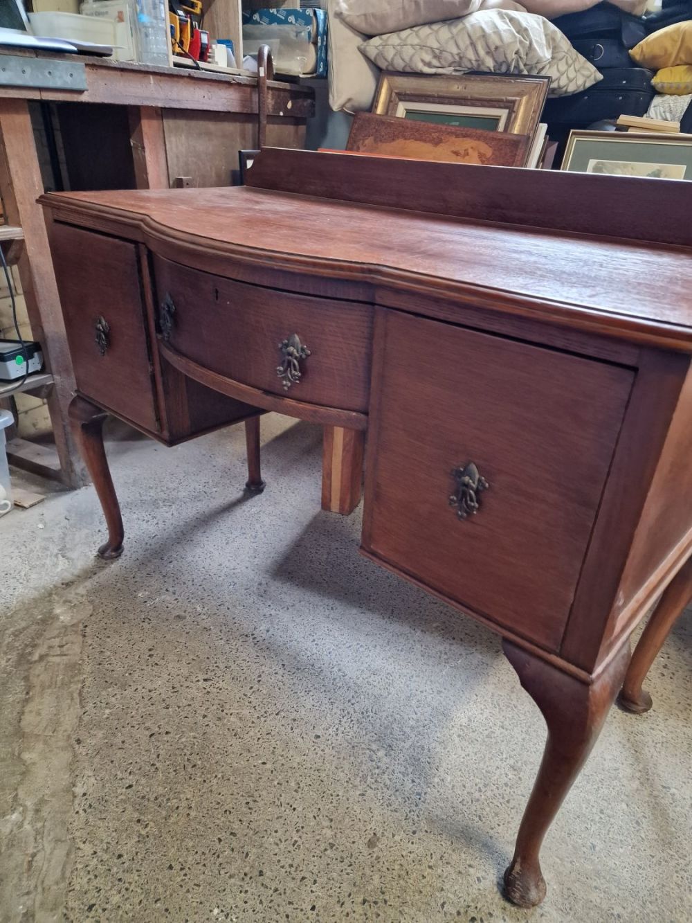 Lot 395: Solid wood vintage dressing table.