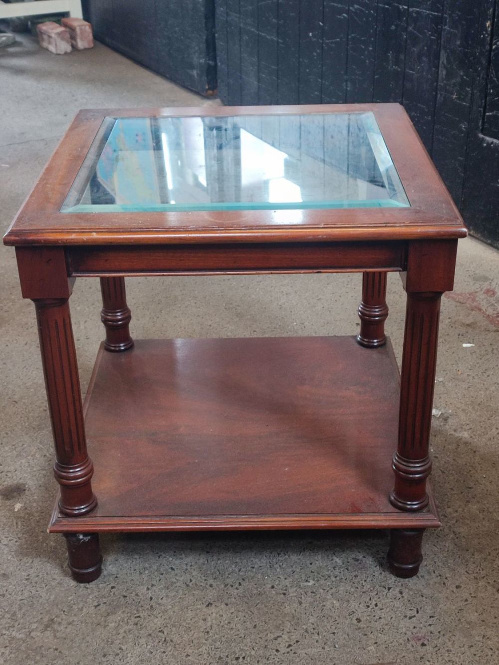 Lot 396: Vintage glass coffee table