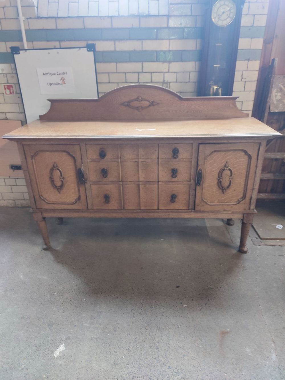 Lot 405: Antique oak sideboard