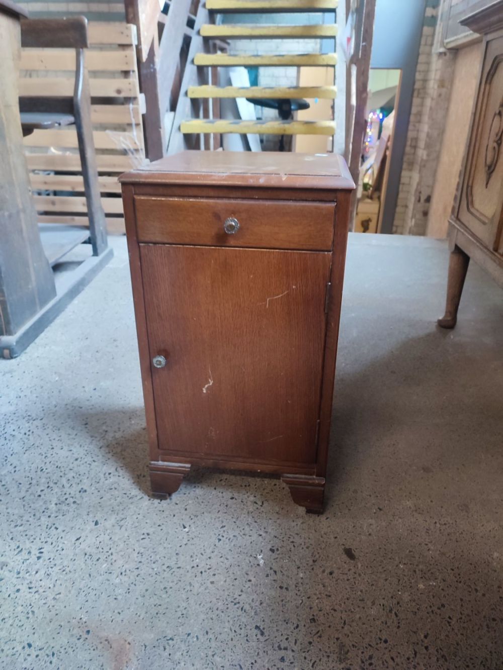 Lot 409: Vintage Lebus bedside cabinet