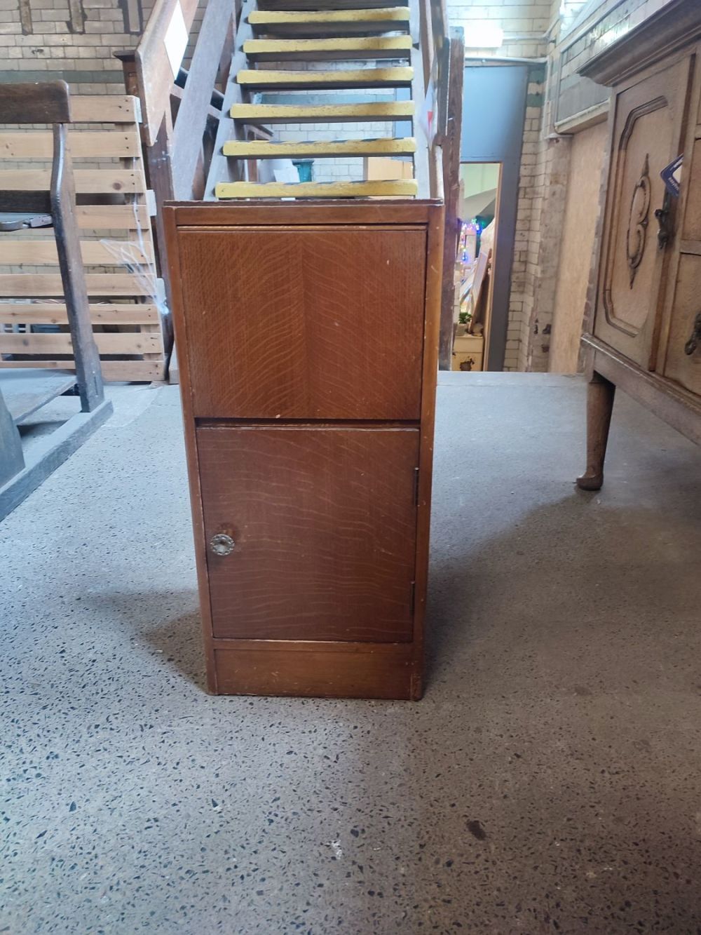 Lot 410: Vintage bedside cabinet