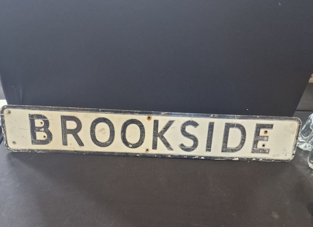 Lot 75: Brookside street metal sign.