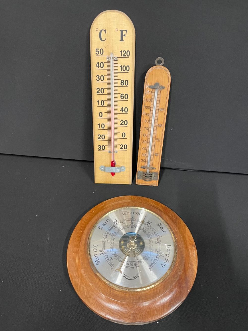 Lot 99: Vintage Barometer & Thermometers