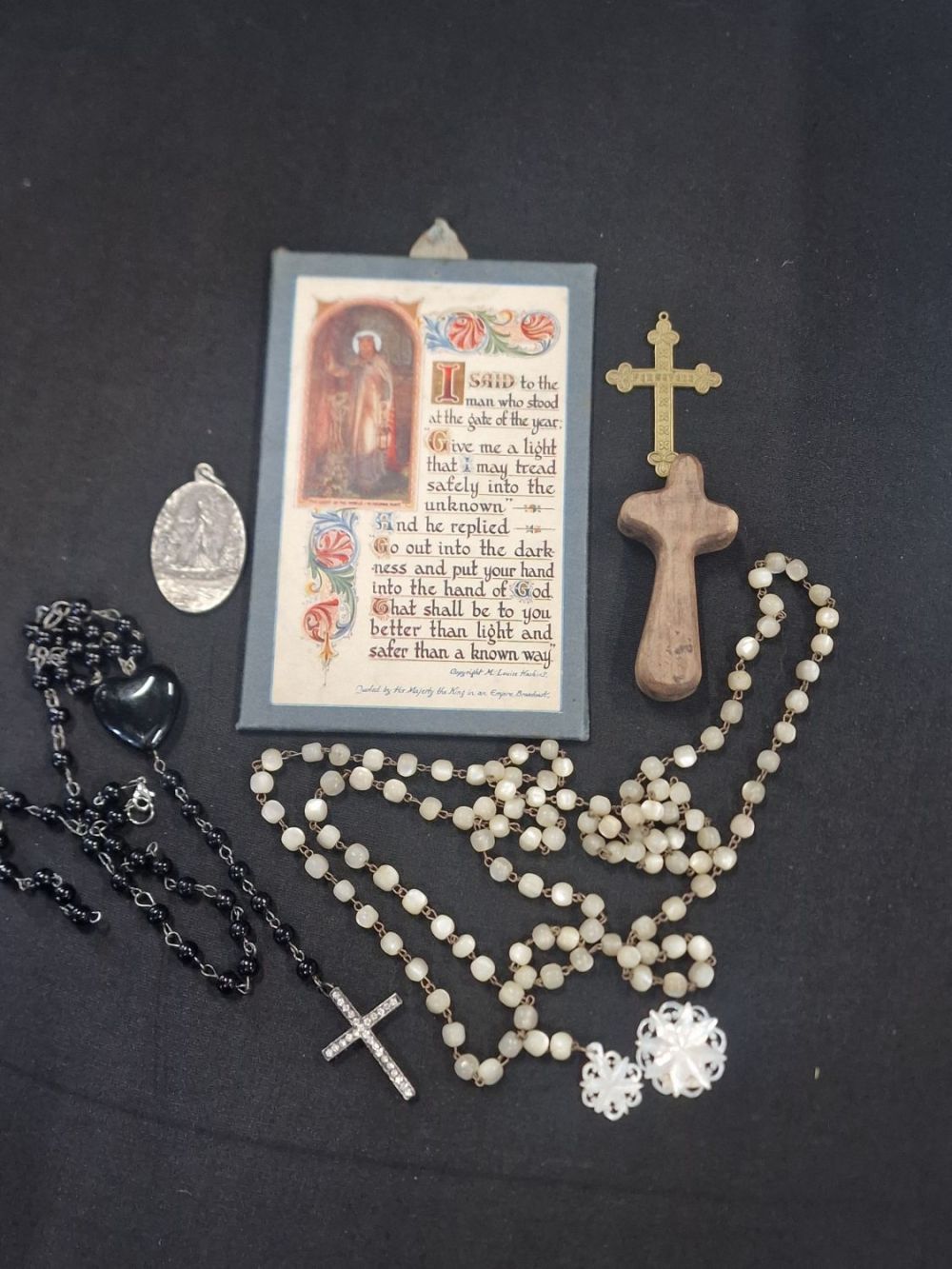 Lot 109: A selection of religious items including two sets...