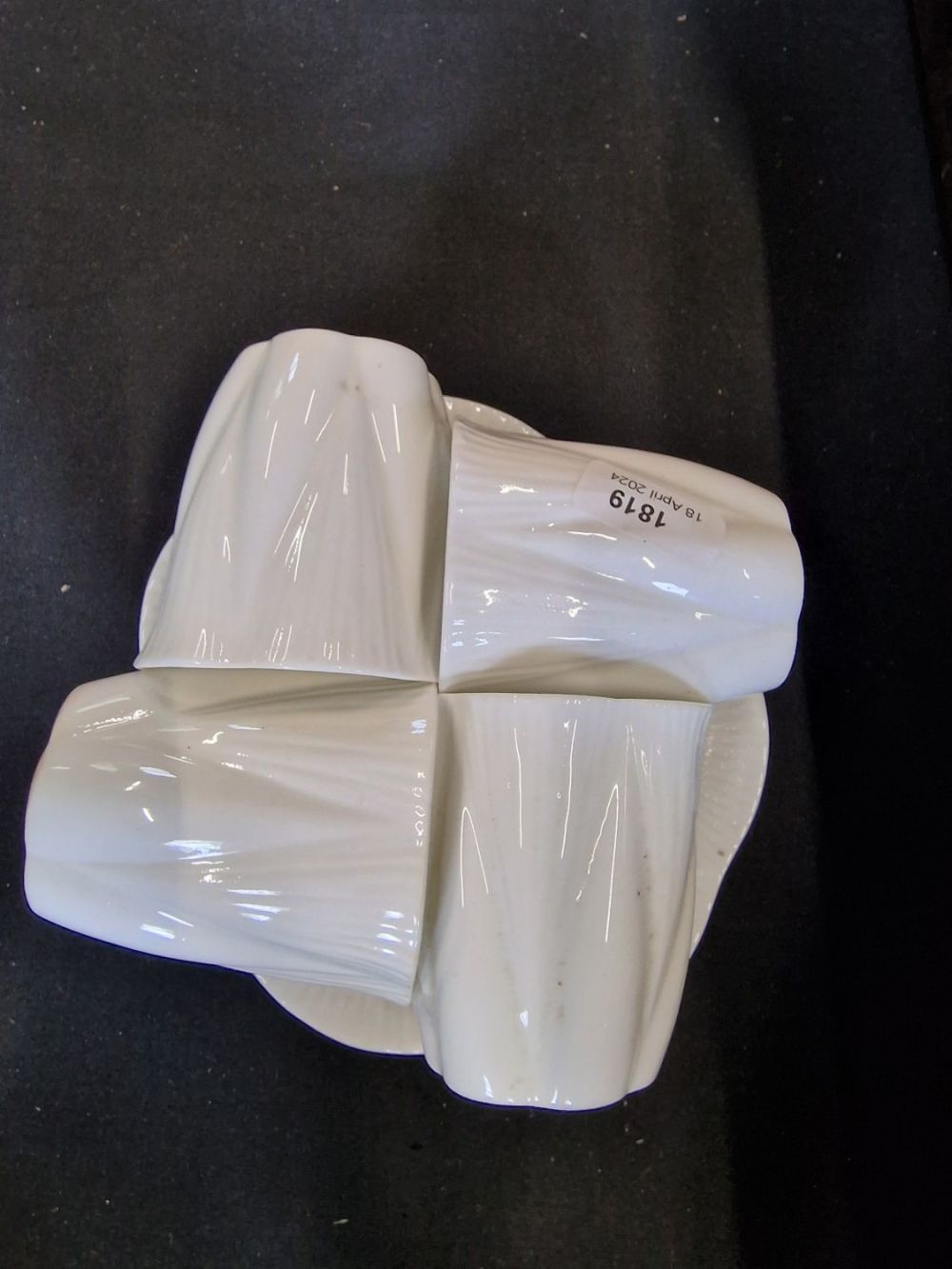 Lot 385: 4 piece Shelley Expresso Cup and Saucer "Dainty"...
