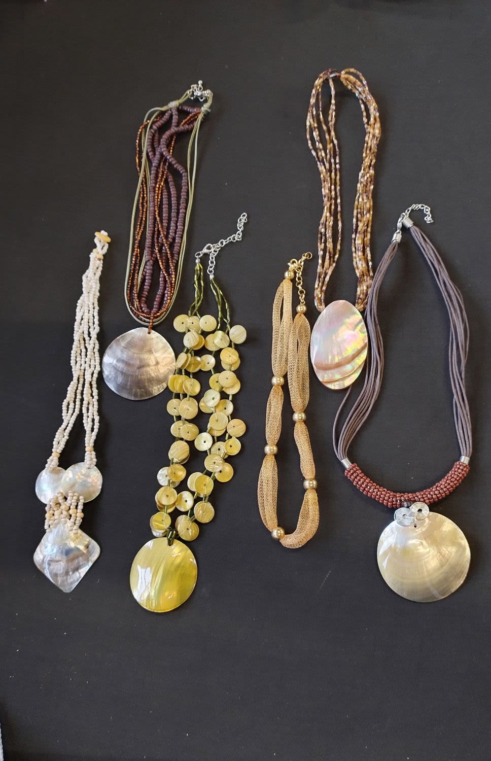 Lot 415: Selection of costume jewellery necklaces some with mother...