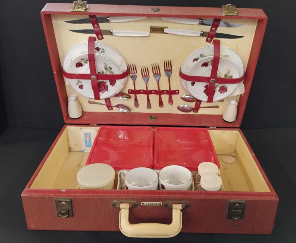 Lot 164: Brexton picnic set in a red case with...